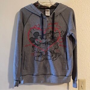 Disney's Mickey and Minnie Valentines Zipper Hoodie Sz SM Normcore Artsy Street